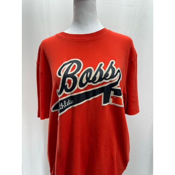 Boss Hugo Boss X Russell Athletic Unisex Orange Tee Shirt S - Picture 2 of 6